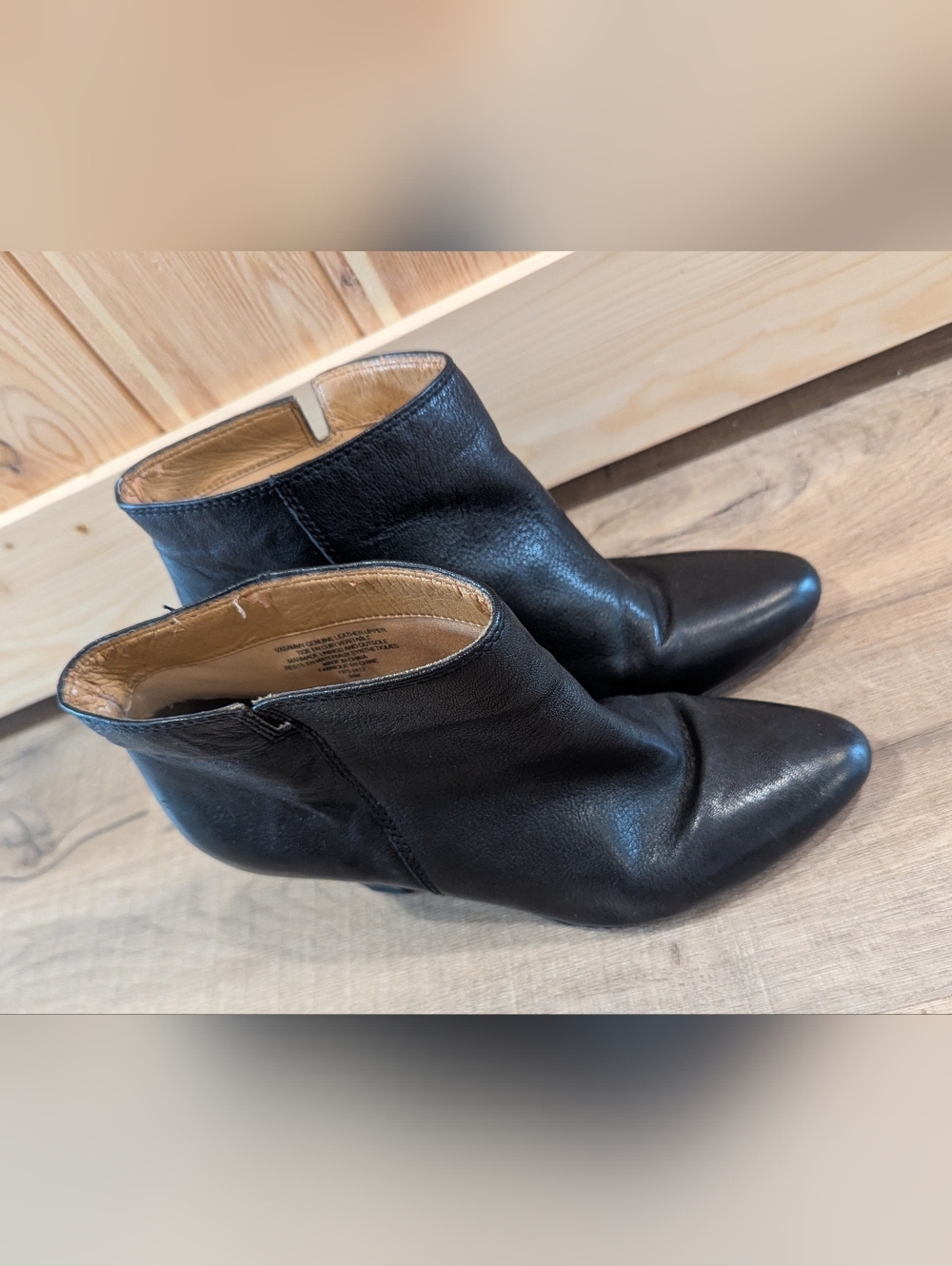 Vintage American Collection Nine West Genuine Leather Black Ankle Booties - Picture 4 of 8